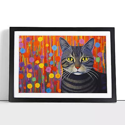Egyptian Cat Colour Field Framed Wall Art Poster Canvas Print Picture Painting • £16.95