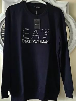 Emporio Armani Long Sleeve Polo Shirt DARK BLUE Size XXL • £59.99