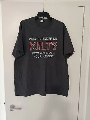 Port Co Funny Scottish Kilts Short-Sleeve Unisex T-Shirt Sz 2XL Gray & Red. K10 • $14.25