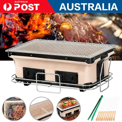 Charcoal BBQ Grill Japanese Korean Ceramic Hibachi BBQ Table Yakitori Barbecue • $59.99