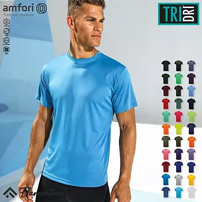 Mens Sports T-Shirt Short Sleeve TriDri Performance Gym Top Stretch Running Tee • £6.86