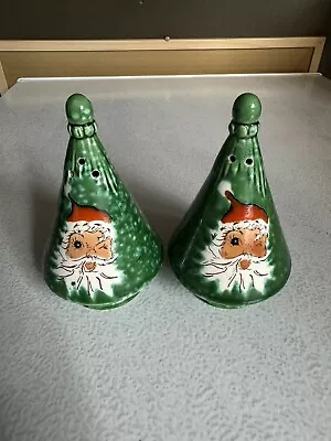 Vintage Napco Christmas Tree Santa Kiss- Salt & Pepper Shakers • $25