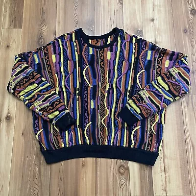 Vintage 3d Print AustralianSweater Cut Tag Size XL Multicolor Coogi • $80