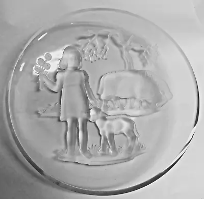 Verlys 13  Girl Lamb & Ewe AKA Mary & Her Lamb Bowl Charger - Crystal Etched • $24.99