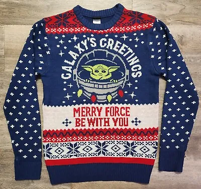 Star Wars Baby Yoda Grogu Ugly Christmas Sweater M Starwars Mens • $19.19