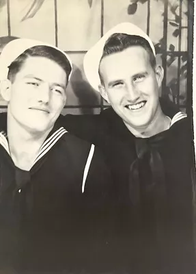 WWII Affectionate Sailor Boys Handsome Men1940s Vintage Gay Int PHOTO BOOTH • $6.99