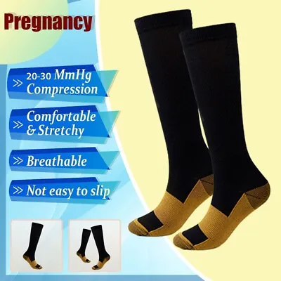 Copper Compression Socks Blood Circulation Ankle Support Pain Relief Men & Women • £3.24