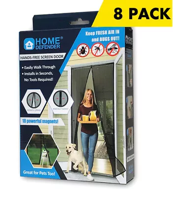 8 PACK 83 H X 39  W Hands-Free Mesh Screen Door Magnets KEEP BUGS OUT • $44.40