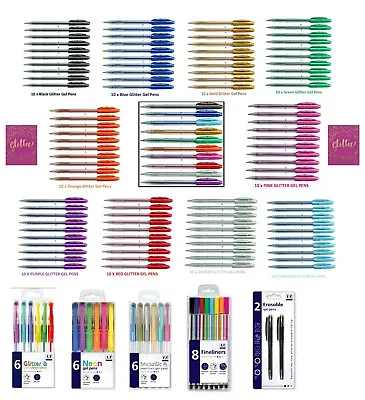 £2.99 • Buy Gel Pens Glitter Scented Sparkled Shine Neon Metallic & Pearlised Rubber Grip
