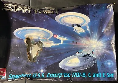 $29.88 • Buy AMT Star Trek USS Enterprise 1701-B, C And E Set 8002 NIB Model Kit ‘Sullys