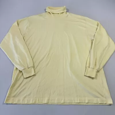 Brooks Brothers Vintage Men's Turtleneck Shirt Long Sleeve Made USA Yellow Sz XL • $24