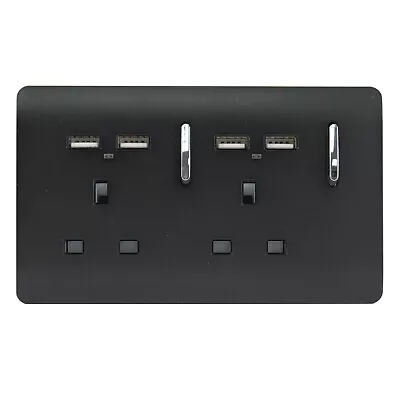 £24.95 • Buy Trendi Switch Matt Black Designer Lightswitches, Plug Sockets, Fused Spurs,TV