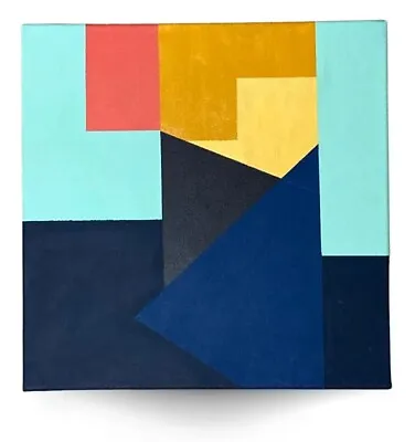 Original Nordic Colorful Abstract Contemporary Geometric Minimal Painting  • $118