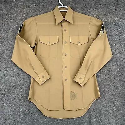 US Marine Corp Dress Shirt Mens 15-33 Khaki Shade Long Sleeve Button Up Uniform • $24.99