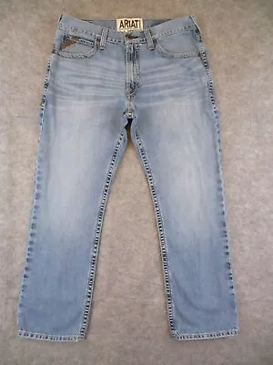 Ariat M4 Jeans Mens 35x31 Blue Denim Bootcut Low Rise Western Retro Outdoor • $33.95