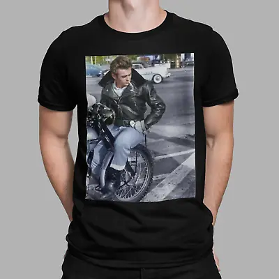 James Dean T-Shirt Retro Biker Motor Racer Cool Movie USA Rebel New Gift UK Film • £9.99