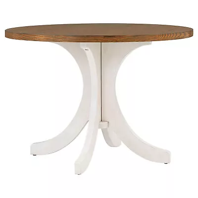 Solid Wood Mid-Century Solid Wood Round Dining Table Small Places Walnut Table • $390.39