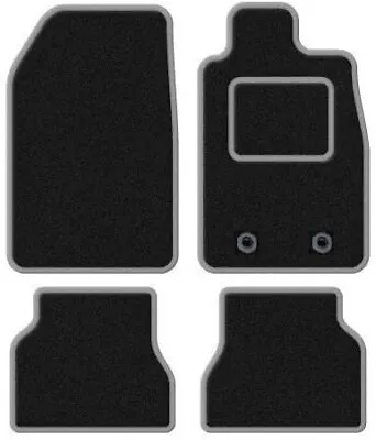 VAUXHALL ASTRA SXi 2010-2015 - 4 X BLACK CAR MATS WITH GREY EDGING WITH 4 CLIPS • $19.69