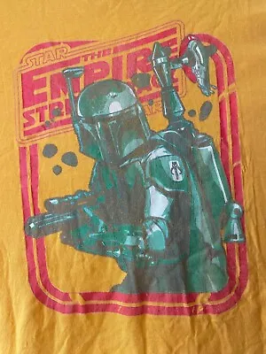 $18 • Buy Star Wars- The Empire Strikes Back Boba Fett Mens Yellow Size XXL Graphic Tshirt
