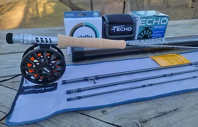 Echo 9′ 7wt Streamer X Fly Rod & Echo Bravo LT 6/7 Fly Reel Airflo Fly Line Mint • $500