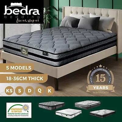$132.90 • Buy Bedra Mattress Queen Single Double King EuroTop Medium Firm Spring Latex 7 Zone