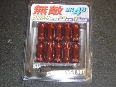 Muteki SR48 Extended Open Ended Forge Steel Lug Set 20pc W/key. Red 12x1.25 • $49.95