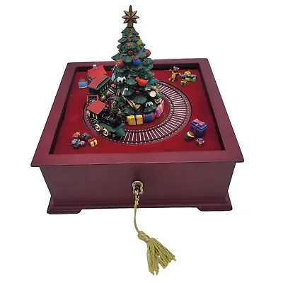 Mr. Christmas Wooden Music Box OH CHRISTMAS TREE Musical Lights Up Train VIDEO • $25.88