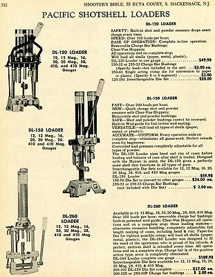 1969 Print Ad Of Pacific Shotshell Loader Reloading Tools DL-120 DL-150 DL-260 • $9.99