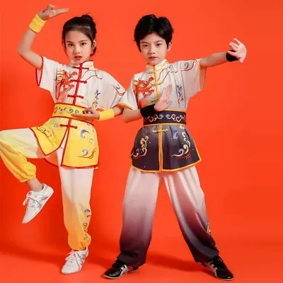 Children's Martial Arts Clothing Gradient Kung Fu Suit Practice Kindergarten • £27.59