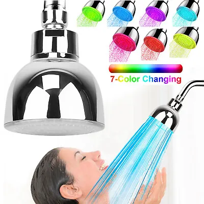 $14.48 • Buy LED Shower Head 7 Color Changing Light Automatically High Pressure Showerhead
