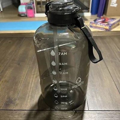 Aquafit Half Gallon Water Bottle With Time Marker 64 Oz Water Bottle With Straw  • $9.99