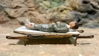 Vintage Elastolin Germany WOUNDED SOLDIER LAYING ON STRETCHER  7cm Composition  • $39