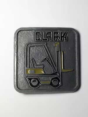 Vintage Clark Fork Lift Metal Belt Buckle Silver Tone • $14.99