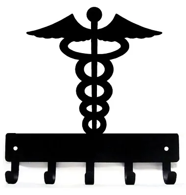 Caduceus Medic Symbol #1 Metal Key Rack - Large 9 Inch Wide - Made In USA • $22.99