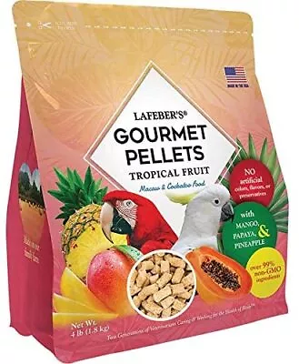 Lafeber's Gourmet Pellets Tropical Fruit For Macaw & Cockatoo Bird Food 4-Pounds • $39.24