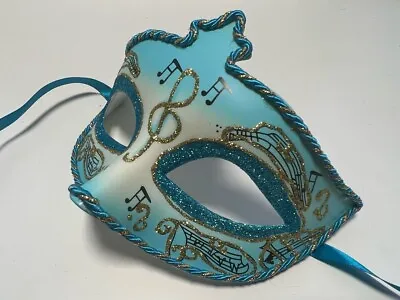 Black Blue Masquerade Venetian Mask Fancy Dress Ball Unisex New Years Eve Masks • £6.95