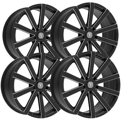 (Set Of 4) Velocity VW12 18x8 5x4.5  +35mm Black/Milled Wheels Rims 18  Inch • $623.96