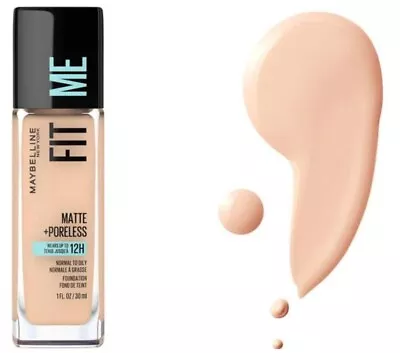 Maybelline Fit Me Matte + Poreless Liquid Foundation Makeup 122 Creamy Beige • $0.99