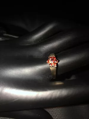 £65 • Buy Vintage 9ct Real Gold Ruby Flower Ring
