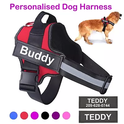 No Pull Dog Harness Adjustable Strong Padded Breathable Pet Pink Durable Harness • £11.95