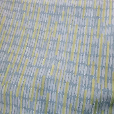 Mid Century Geometric Pattern Vinyl Fabric - Blue & Green 125  X 55  - 3.5 Yards • $40