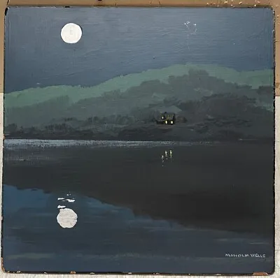 RARE Original MALCOLM WELLS Upper Mill 'POND MOON' Brewster CAPE COD Painting • $1147.50