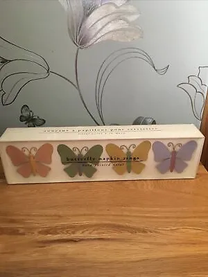£9.99 • Buy Hand-Painted Metal Butterfly Napkin Rings - Set Of 4 - Pier 1 Imports - Boxed