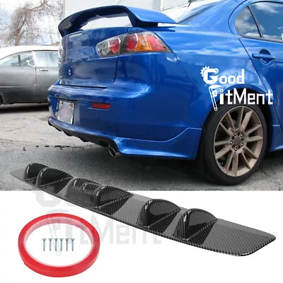 For Mitsubishi Lancer 2008-2017 Rear Bumper Diffuser Carbon Fiber Spoiler 7 Fins • $49.39