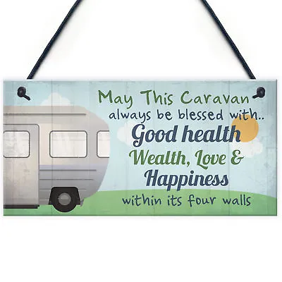 £3.59 • Buy Bless This Caravan Plaque Novelty Camping Camper Sign Mum Nan Christmas Gifts
