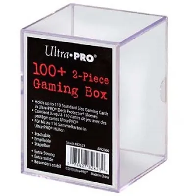 Ultra Pro 100+ Card 2 Piece Gaming Box Slide Box Holds Cards In Deck Protectors • $6.99