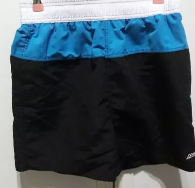 Mens Zoggs Swim Shorts Size S W 30-32 Inch Black Blue White • £7.95