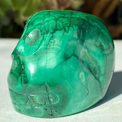 172G Natural Gemstone Malachite Quartz Crystal Skull Carved Healing Reiki Stone • $0.99