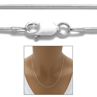 925 Sterling Silver Round Snake Chain Necklace 1mm (025 Gauge) • $9.99