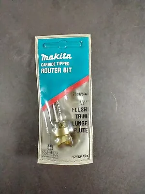 Makita 733325-A 1/2  Flush Trim Plunge 2 Flute Router Bit 1/4  Shank NOS • $12.49